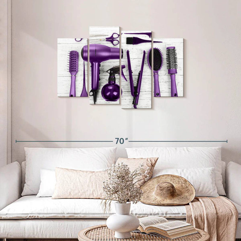 Outils de salon de coiffure mauve Shuttleworth, H 27 po x l 43 po