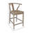 Buchholtz Natural Oak and Natural Woven Wicker Wishbone Back Dining Counter Stool-85892880