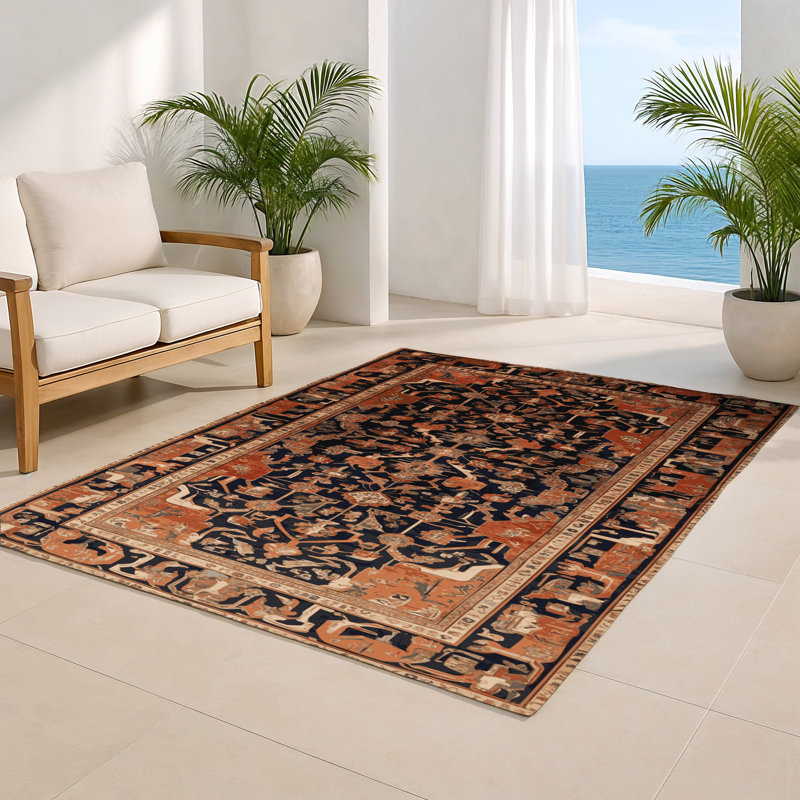 Tapis d'intérieur et d'extérieur brun Persian, Rectangle 4pi x 6 pi