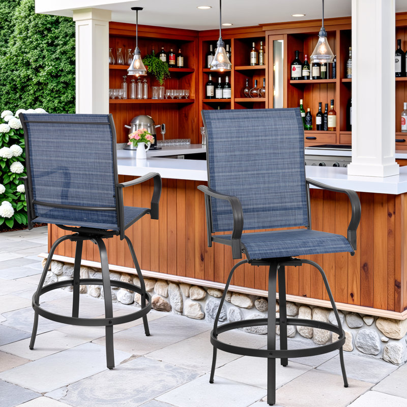 Chaises de bar pivotantes pour patio, Bleu