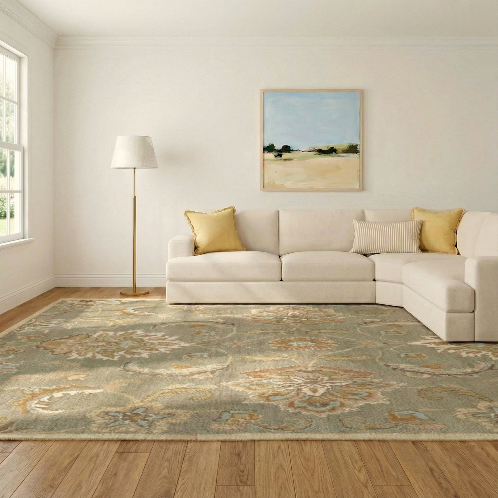 Idina Handmade Wool Rug, Rectangle 12' x 18'