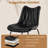 Set of 4 Mid-Century Modern Dining Chairs, Waterproof Faux Leather Side Chairs with Metal Legs, Black-1244013431-1244013427