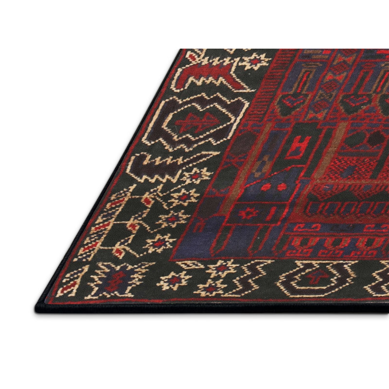 Tapis traditionnel mehroon/bleu/crème Copake, Rectangle 8 pi x 12 pi