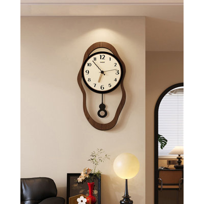 Retro Acrylic Wall Clock with Swinging Pendulum