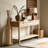 60'' Fir Veneer Entryway Table with Honeycomb-patterned Fronts,Modern Stylish Console Table-88726050