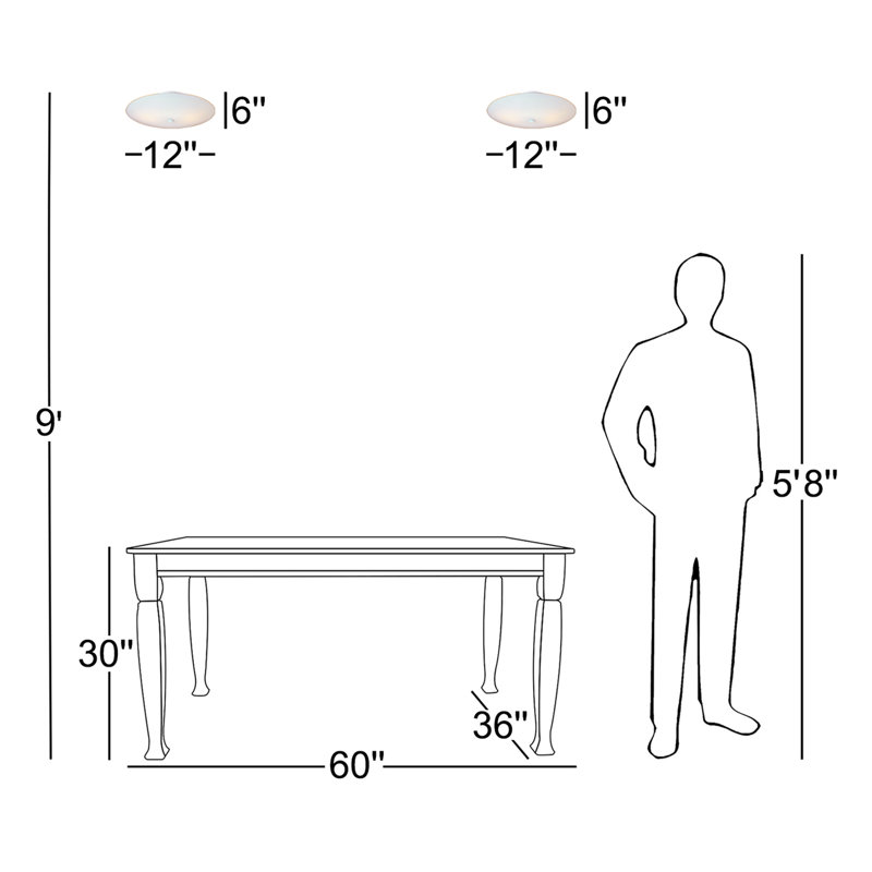 Plafonnier encastré rond 2 lumières l 2 po avec verre blanc d'intérieur 2 lumières