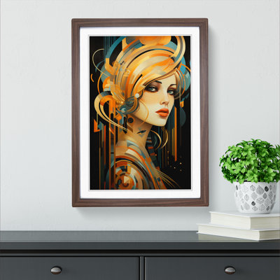 Art Deco Woman Modern Art Framed Print