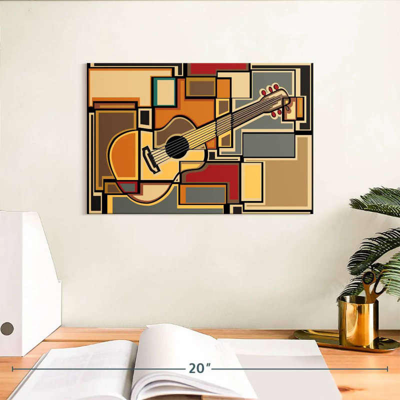 Abarca, guitare, abstrait, H 8 po x l 12 po