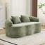 Canapé courbé vert avec accoudoir rond, canapé à compression avec 2 coussins, canapé crème pour petit espace, salon, chambre à coucher, sans assemblage