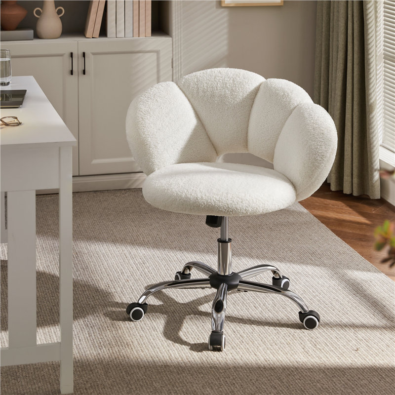 Boucle 360 Swivel Height Adjustable Task Chair, White