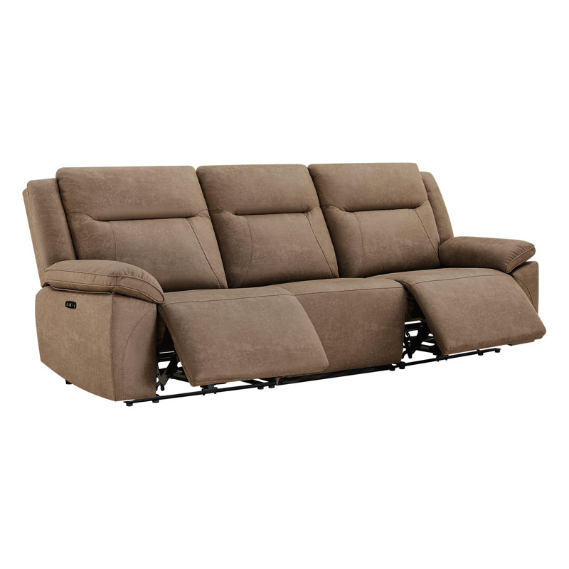 Jagger 3 - 109'' Piece Power Reclining Sofa, Splash Light Brown Polyester