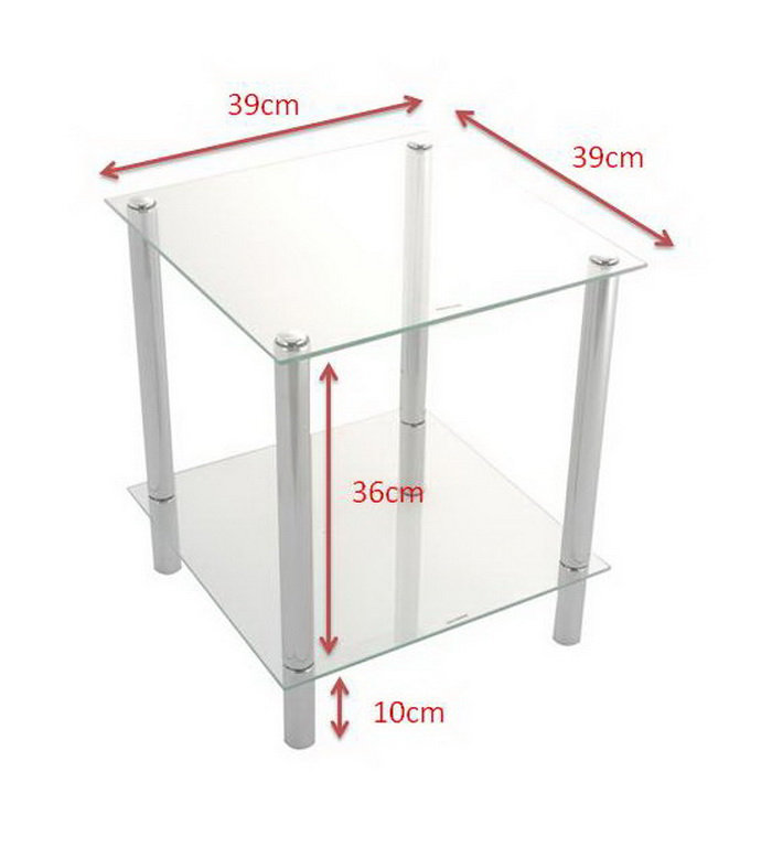 Matrix Glass Top End Table, Clear