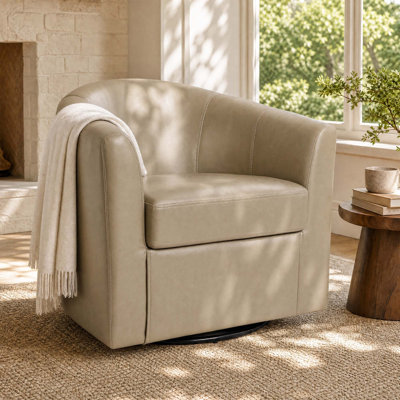 Fauteuil d'appoint pivotant rembourré en similicuir