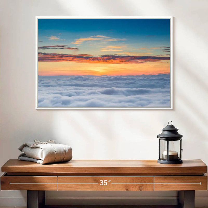 Sunscape Cloudscape, Cadre flottant blanc, 25 po x 17 po