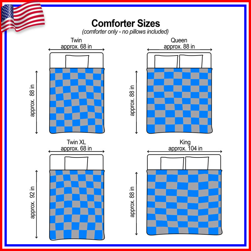 Édredon damier bleu gris, Twin