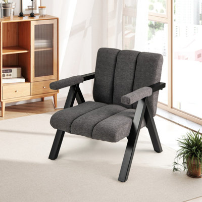 Fauteuil d'appoint surdimensionné avec structure en métal et accoudoirs