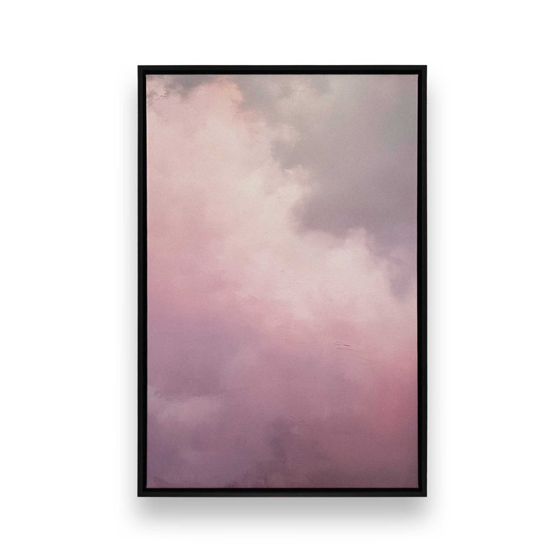 12 po x 8 po Pastel Skyline v2, reproduction sur toile dans un cadre doré poli, Cadre flottant noir satiné