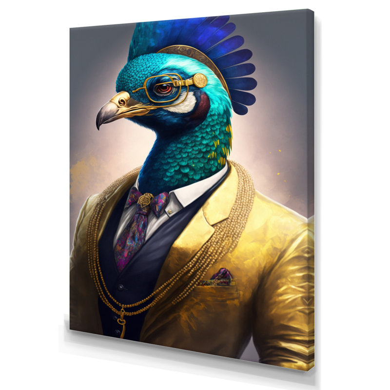 «Peacock Gangster in NYC I», impression sur toile, H 40 po x l 30 po x P 1,5 po, Toile tendue