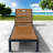 Adjustable Patio Chaise Lounges, Acacia Wood Steel, Modern Poolside