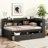 L-shaped Bookcases Bed with Power Outlets-607628078-607628064