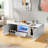 Modern High Glossy Rectangle Coffee Table With 2 Cabinets, One Drawer, 16 Colour Led Lights And An Open Shelf-573594052