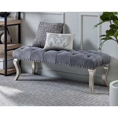 Banc rembourré en tissu capitonné Decor Maxem