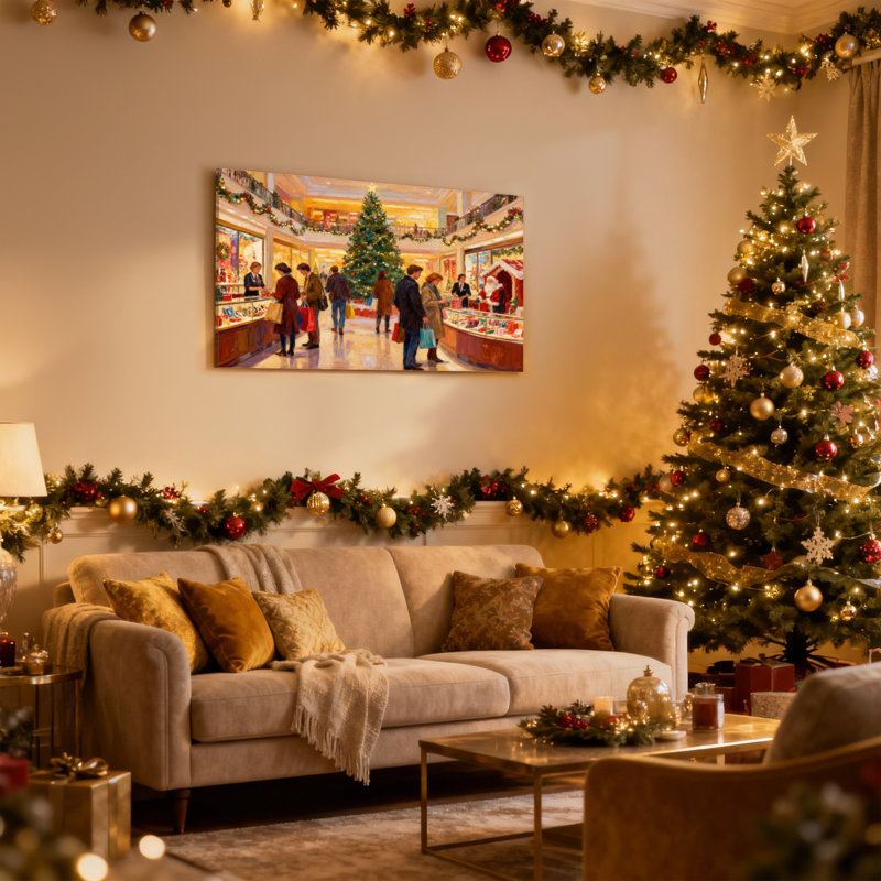 Ensemble de 3 impressions sur toile de Noël, H 12 po x l 18 po