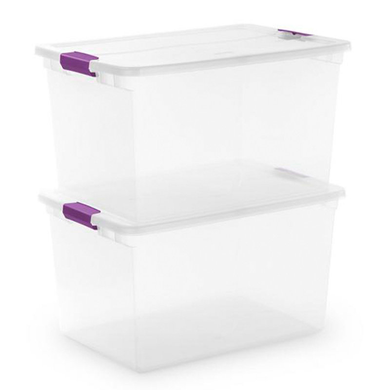 Sterilite Plastic Storage Containers with Latching Lids, Clear