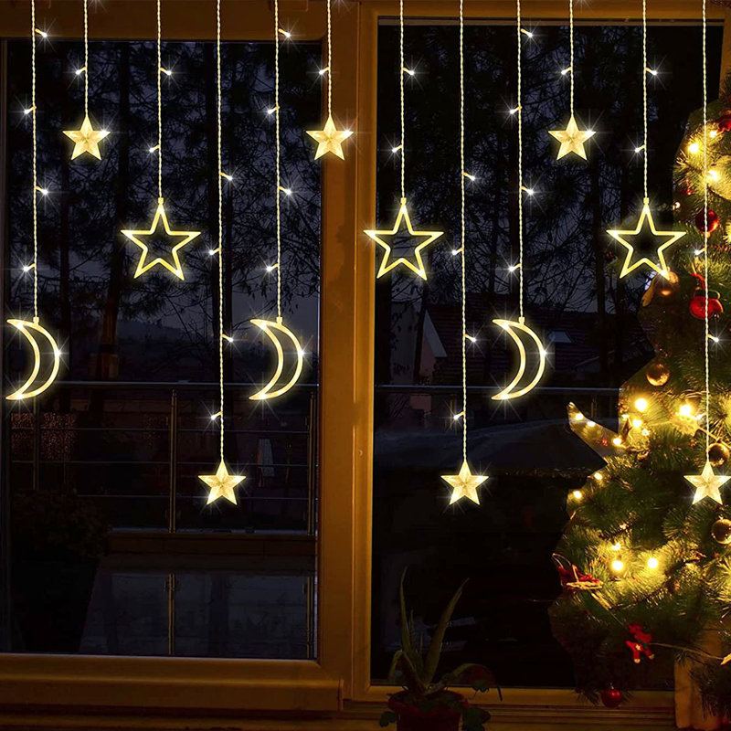 Étoile de lune avec fée 138 lumières, Beige