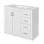 36'' Bathroom Vanity With Ceramic Sink Combo, Solid Wood Frame Bathroom Storage Cabinet, Freestanding Vanity Set With 3 Drawers& Soft Closing Doors-121294522