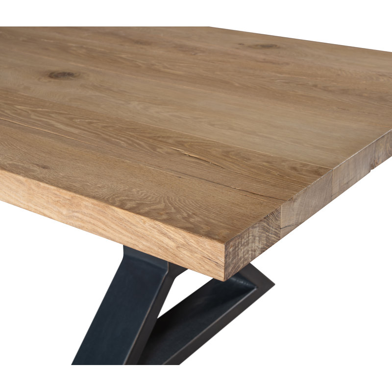 Open Sky Solid Oak Dining Table, 30" H x 120" L x 46" W, Natural