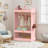 Kids Dress Up Storage with Mirror, Princess Dress Up Closet for Little Girls, Toddler Wardrobe Armoire Organizer with Hanging Rod & Hooks, Pink Costume Storage for Nursery & Playroom