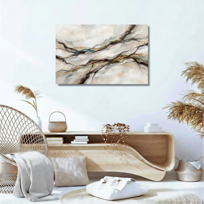 Ensemble de 1 tableau sur toile à motif de marbre