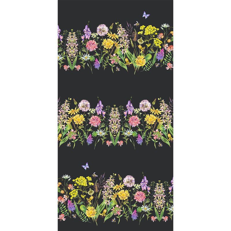 Bordure florale pelez et collez, L 96 po x l 48 po