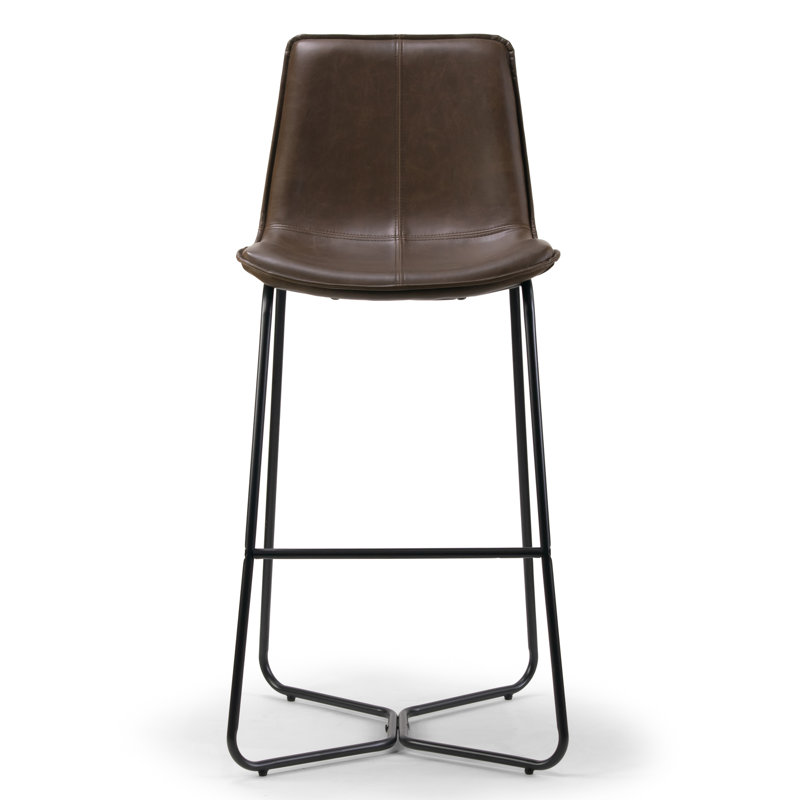 Brown Faux Leather, Bar Stool (30" Seat Height)