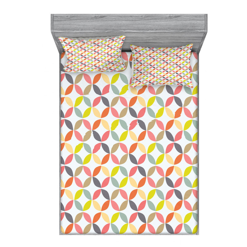 Microfiber Polka Dots Sheet Set, Twin Sheet Set with Fitted Sheet, Yellow