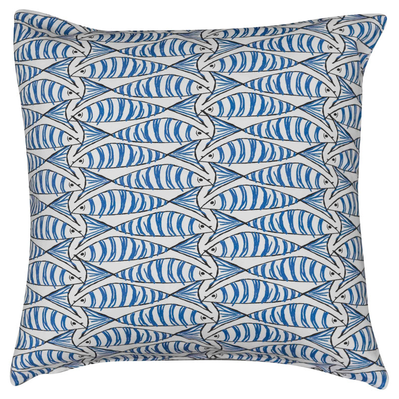 Animal Print Blue Cushion, 58x58cm, Cover only