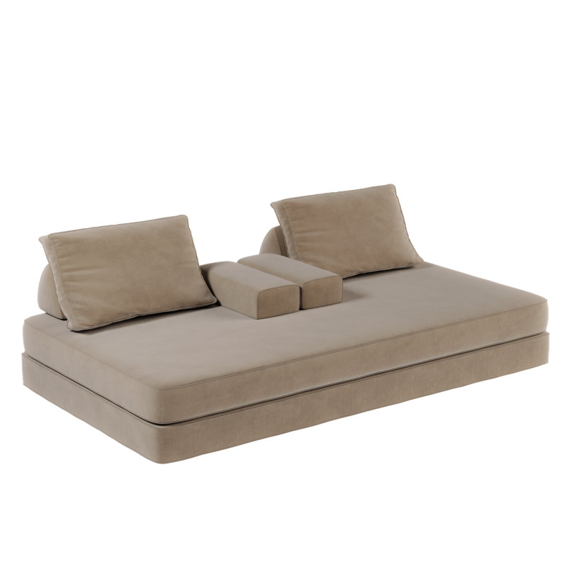 Tessaro 86.6" Multifunctional Convertible Sofa Bed With Chenille Fabric And Ergonomic Support, Camel