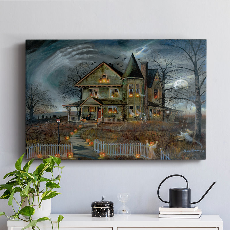 Maison hantée - Cavas enveloppés de galerie, H 18 po x l 27 po
