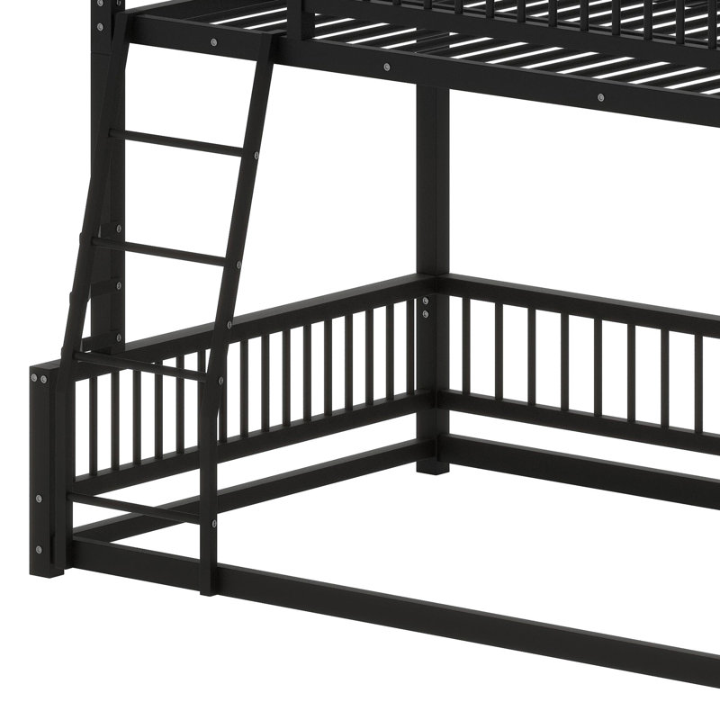 Lit superposé robuste avec échelle sécurisée et rails de sécurité intégrés, Black