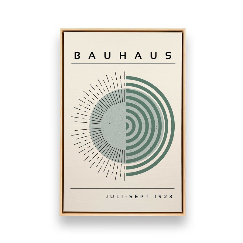 Toile tendue Bauhaus Echoing Rays, Cadre américain en érable flottant, H 36,75 po x l 24,75 po x P 1,75 po