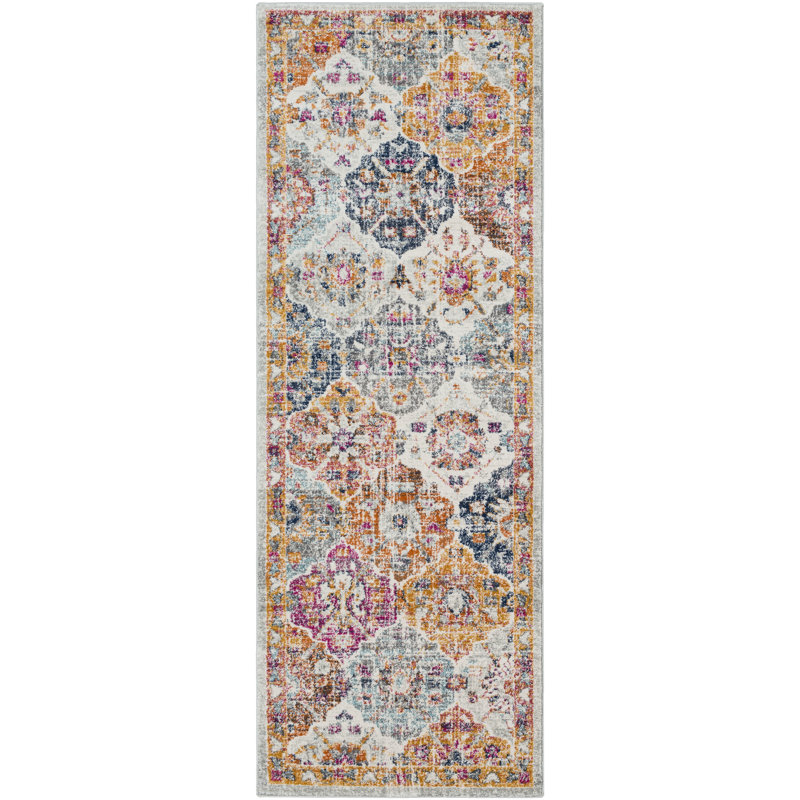 Sterne Machine Woven Beige/Blue/Orange/Pink/Teal/Yellow Indoor Rug, Runner 80 x 365 cm