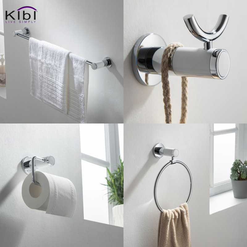Abaco 4 - Piece Bathroom Hardware Set, White