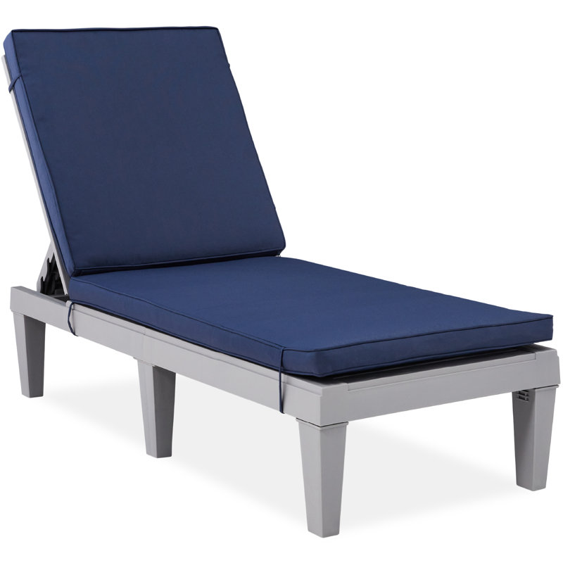 Jimaya Outdoor Chaise Lounge , Cushion Included, Navy