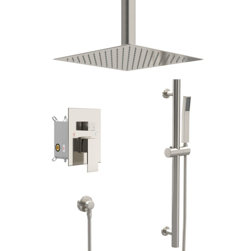 Têtes de système de douche à fixation au plafond, Nickel brossé