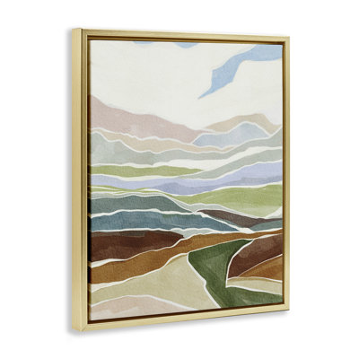 «Southwestern Canyon Rugged Stripes», art mural encadré par Nikita Jariwala