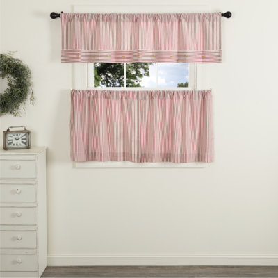 Farmhouse Ticking Red Tier Set of 2