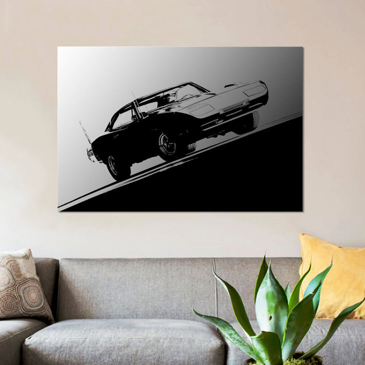« 1969 densité de daytona », impression sur toile, H 12 po x l 18 po x P 1,5 po, Toile tendue, Pas de tapis