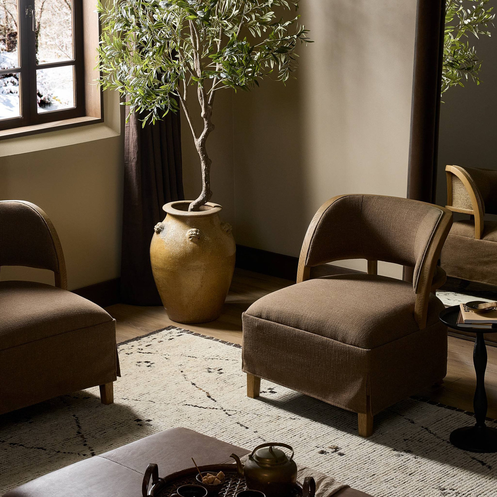 Dreya Oak Barrel Chair, Antwerp Cafe