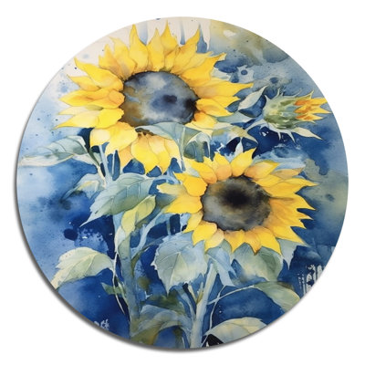 Joslin - art floral rond en métal